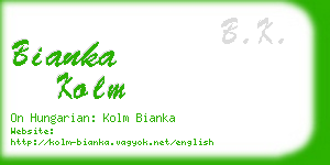 bianka kolm business card